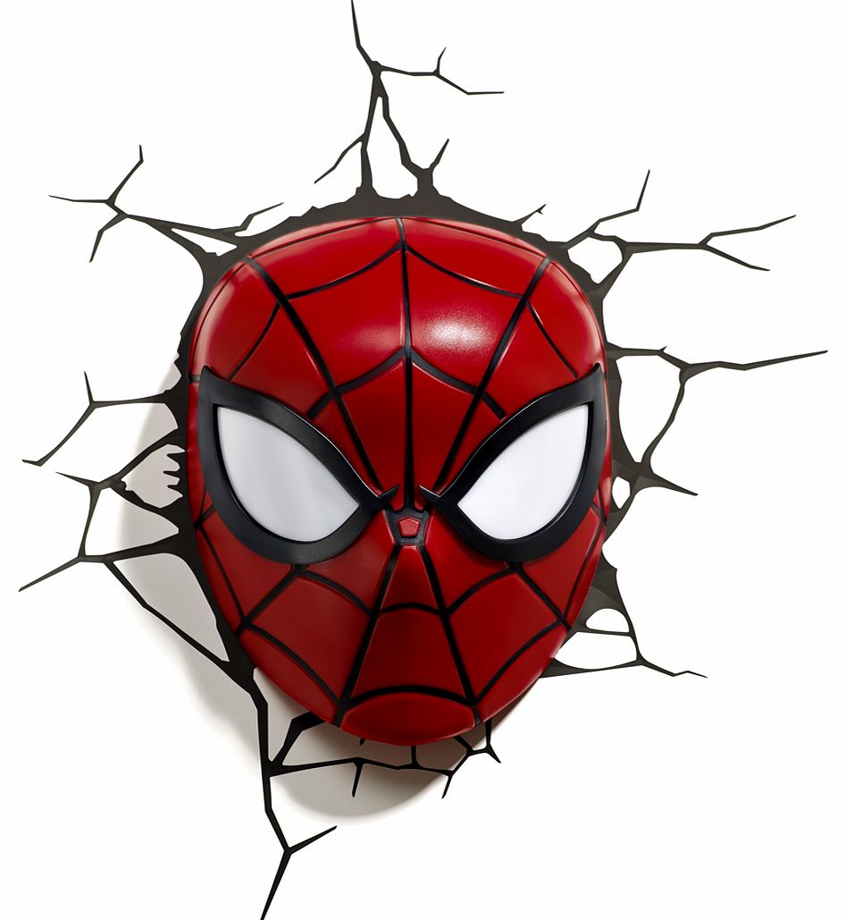 Marvel Comics 3D Spider-Man Mask Wall Light