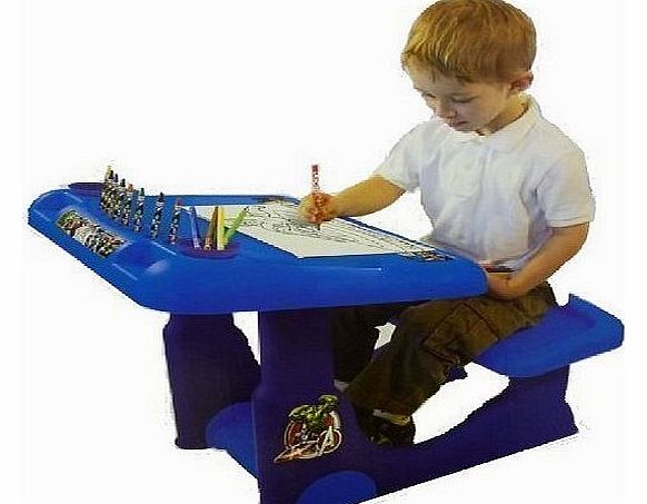 SIT & PLAY KIDS CREATIVE ART COLOURING DESK STOOL TABLE