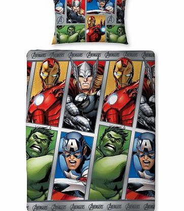 Marvel Comics Avengers Team Single Rotary Duvet Cover and