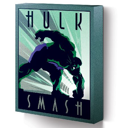 Marvel Comics Incredible Hulk Deco Canvas Print