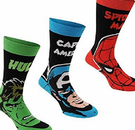 Marvel Kids 3 Pack Crew Socks Child Marvel Chd C8-C13