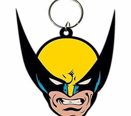 Marvel Wolverine Face Rubber Keychain