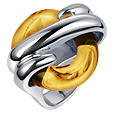Masini Gioielli Amber Round Murano Glass & Sterling Silver Ring