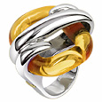 Masini Gioielli Amber Square Murano Glass & Sterling Silver Ring