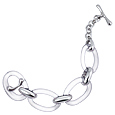 Masini Gioielli Clear Oval Murano Glass & Sterling Silver Bracelet
