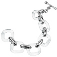 Clear Square Murano Glass & Sterling Silver Bracelet