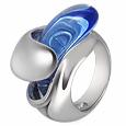Vanita`- Blue Murano Glass Crossover Ring