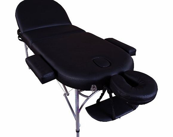 Massage Imperial Professional Lightweight Black Consort Aluminium Portable Massage Table Couch 7cm/3`` High Density Foam