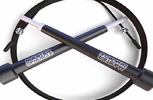 Skipping Rope - Fast Speed Cable for Mastering Double Unders - Includes *FREE* Workout Ebook, Carry Case amp; Spare Screw Allen Key Set - Best For Cross Fitness Training, WODs, Boxing, MMA, Exercise 