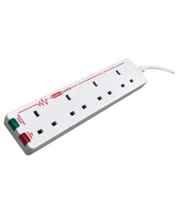 4 Socket 0.75m Surge Protected Extension Lead