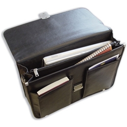 Flap-over Briefcase Fashionable Leather