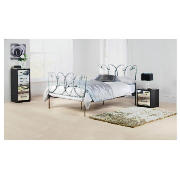 Mataro Double Bed Frame, Pewter Effect Finish