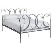Mataro King Bed Frame, Pewter Effect Finish With