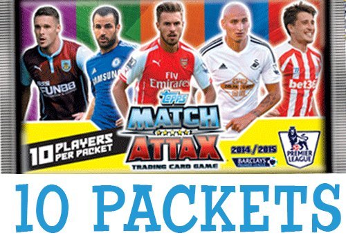 10x Topps Match Attax 2014 2015 sealed booster packets (100 random cards)