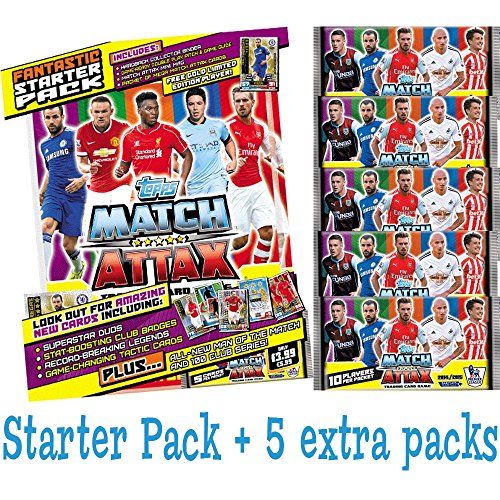 Topps Match Attax 2014 2015 Starter Binder Pack + 50 extra cards (5 boosters)