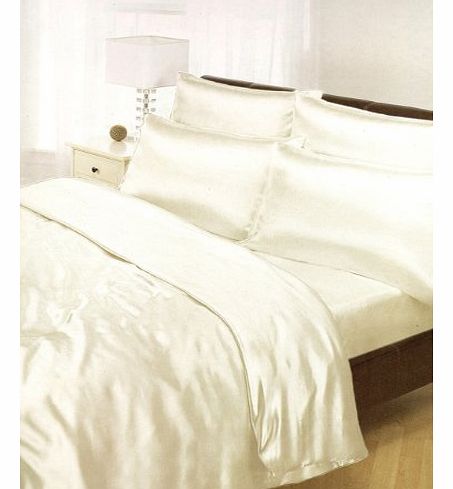 Matching Bedroom Sets Matching Bedrooms Luxury Satin Cream Double Bedding Set Includes Duvet Cover, Fitted Sheet and 4 Pillowcases