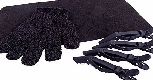 mateque Heat Protection Glove, Black Heat proof Mat amp; 4 x Cloud 9 Clips For use with GHD amp; Cloud 9
