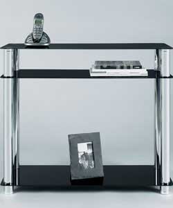 Black Glass Console Table