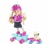 Kelly Doll Sister of Barbie and Ollie the Pup on Lets Go Skateboard