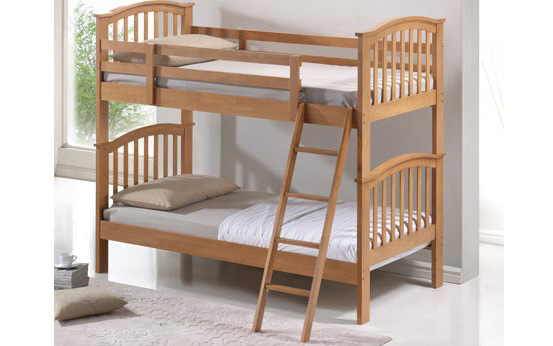 Mattress Online Ltd Wooden Bunk Bed, Single, 2 Pureflex Posture