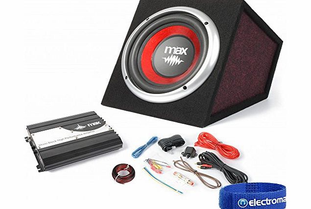 MAX 10`` Inch In Car Audio Subwoofer Big Bass Box Speaker   Amplifier 400W