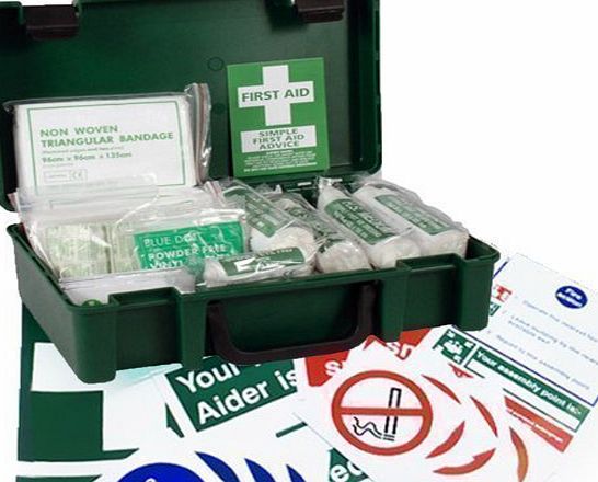 10 Person HSE Workplace First Aid Kit + FREE Safety Signs Pack of 10 (Worth 7.50)