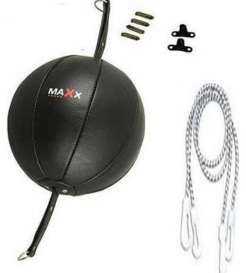 Max Sports Ltd Genuine Leather BLACK Double End floor 2 Ceiling Speed Ball Boxing Punch bag speed bag