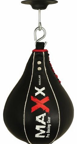 Max Sports Ltd Maxx BLack Genuine Leather Speed Ball & FREE Swivel Boxing Punch bag speed bag
