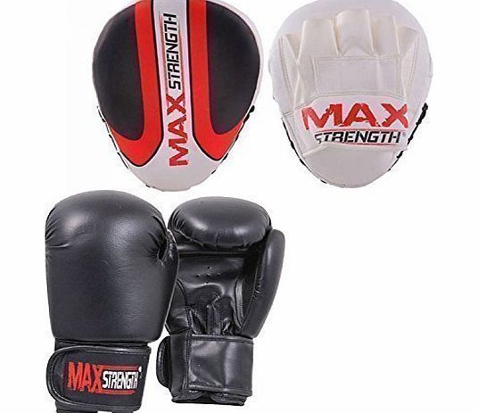 Max Strength Curved Foucs Pad With Boxing Gloves 16oz