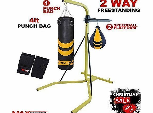 MAXSTRENGTH  3 Way Free Standing Fram Home Gym Training Punching Heavy Duty Equipment Speedball Platform Martial Arts MMA