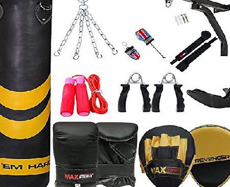 MAXSTRENGTH  4ft punch bag set martial arts training kickboxing punching training heavy duty equipment.