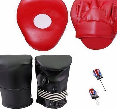 MAXSTRENGTH  Curved Focus Pads Hook and Jab Punch Bag Gloves Boxing MMA Martial Arts Gym Training Set