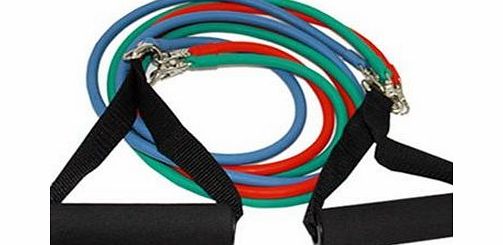 MAXSTRENGTH  Multi Resistance Band Fitness Exercise Tube Cord Home Gym Exercise with Handles adjustable strengths