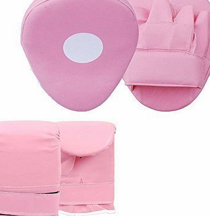 MAXSTRENGTH  Pink Focus Pads Hook and Jabs Mitts Punch Bag Gloves Set Boxing MMA Gym Training Muay Thai Martial Arts Womens Ladies