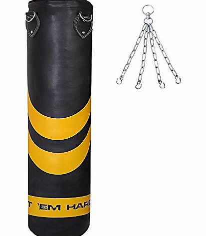 Max Strength MAXSTRENGTH 5ft Boxing Punch Bag Unfilled MMA Martial Arts Training Kickboxing Punching Equipment Ufc Muay Thai Heavy Bag with Chain