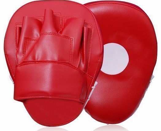 Max Strength Red Curved Rex Leather Focus Pads Pair