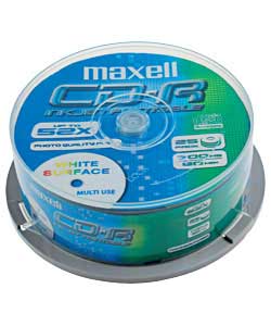maxell CD-R Pack of 25 Printable Discs on a Spindle