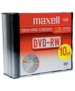 DVD-RW Pack of 10 in Jewel Cases