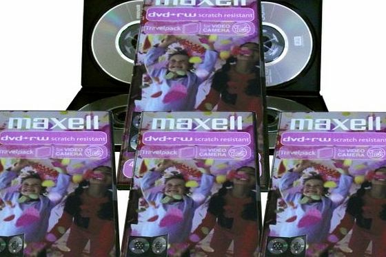 Maxell mini DVD-RW blank rewritable media in slim Case (16 discs of 8cm DVD-RW) for DVD camcorders or general data storage