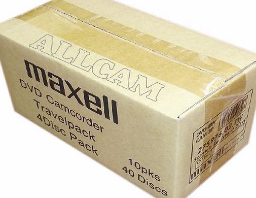 Maxell mini DVD-RW blank rewritable media in slim Case (40 discs of 8cm DVD-RW) for DVD camcorders or general data storage