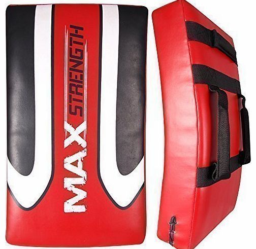 MAXSTRENGTH  Training Equipment MMA Curved Strike Shield Boxing Punch Bag - White/Black/Red