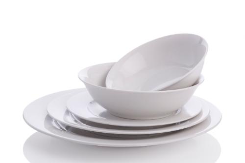 White Basics Rim Porcelain 20 Pce Dining Set
