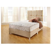 Double Divan, Ivory Faux Suede With