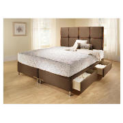 Double Divan, Mocca Faux Suede With