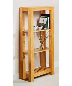 Oak Veneer and Glass Bookcase
