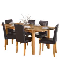Mayfair Solid Oak Dining Table and 6 Real