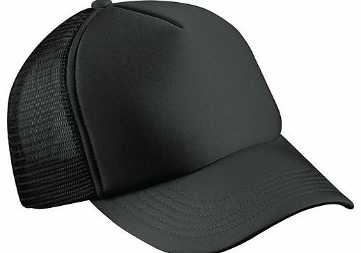 MB CAPS CLASSIC TRUCKER CAP HALF MESH HAT - 22 GREAT COLOURS (MB070) (BLACK)