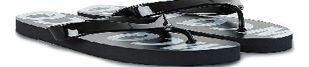 McQ Alexander McQueen Printed Flip Flops Black