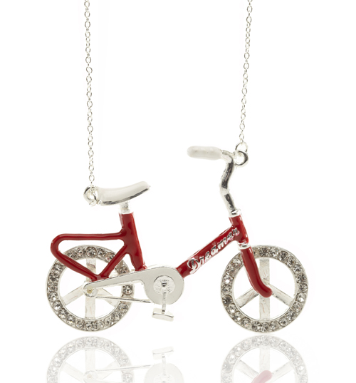 Silver Dream Wheelz Retro Bicycle Necklace from