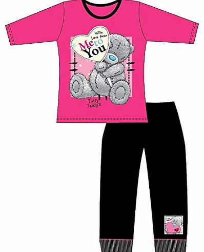 Girls Kids Childrens Me to You PJ Tatty Teddy Long Pyjamas Pjs Set - 4 colours - Age 5-6 Years, 7-8 Years, 9-10 Years, 11-12 Years (Age 11/12, Cerise/Black ``With Love``)